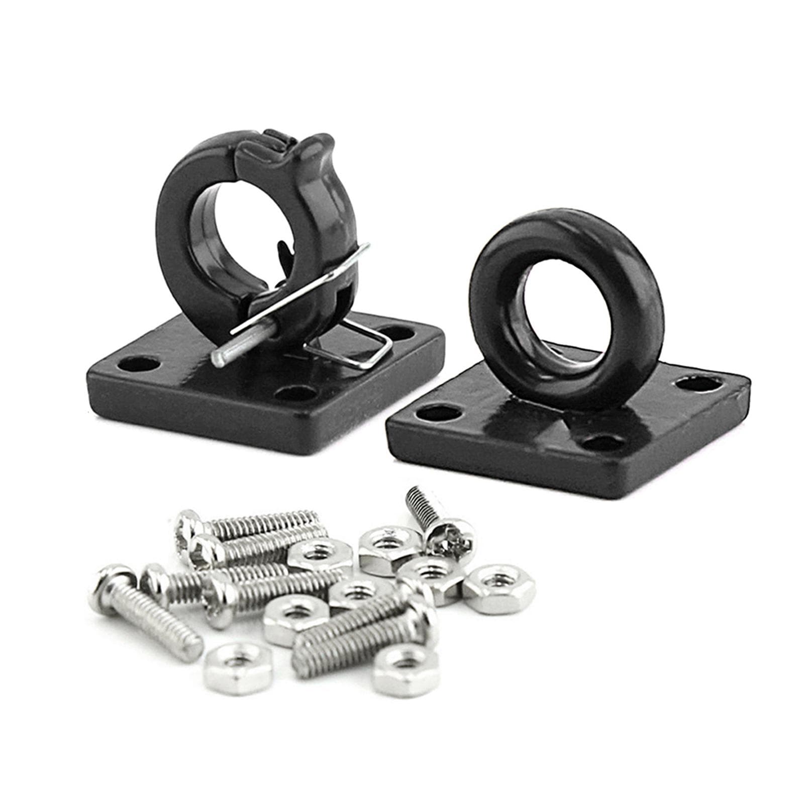 Metal Trailer Buckle, Simulation Trailer Tow Lock Shackle Bracket Set Replacement for Traxxas TRX4 black