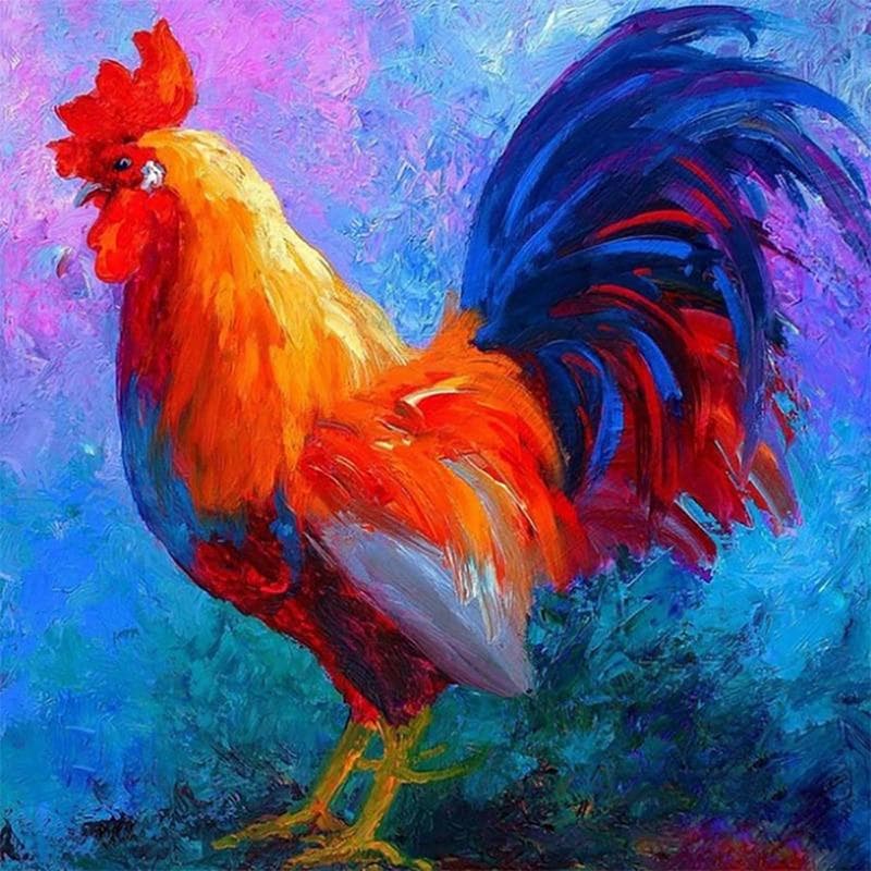 Diamond Painting Handicrafts Kits Colorful Rooster Chicken Diamond Embroidery Diamond Wall Art Decor 30x30CM