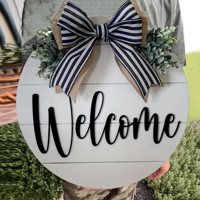 Personalized Front Door Welcome Sign for Outdoor Decoration and Room Beautification 30*30