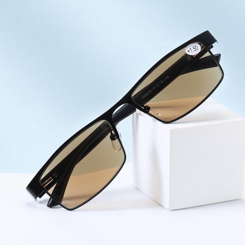May Flower Metal Reading Glasses For Men Women Brown Lenses Sun Readers Stylish Lightweight Durable 1.5