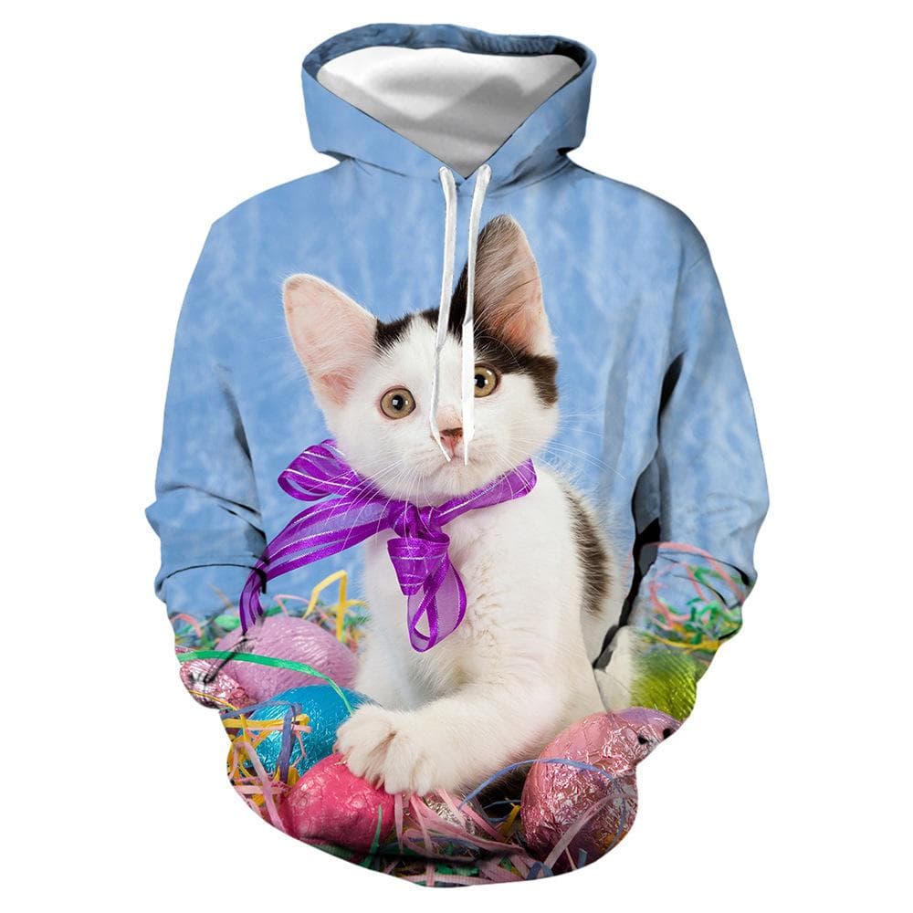 New Fashion Cat Hoodies 3D Animal Cat Printed Hoodie Casual Men Women Hooded Pullovers 5XL