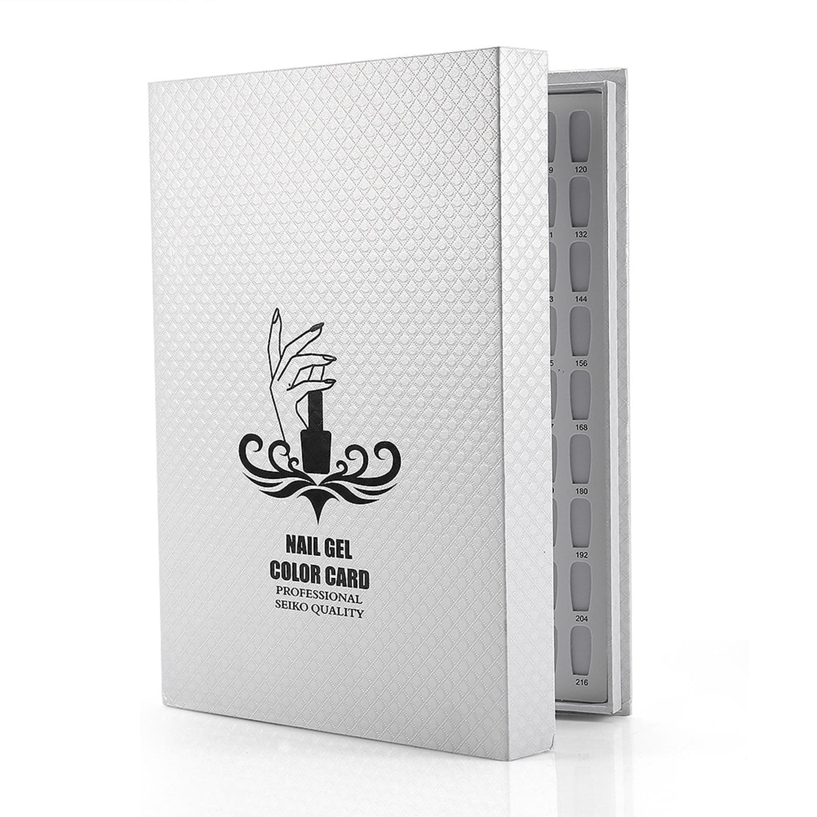 216 Colors Nail Gel Color Card Nail Polish Display Chart Book Nail Art Showing Shelf White white