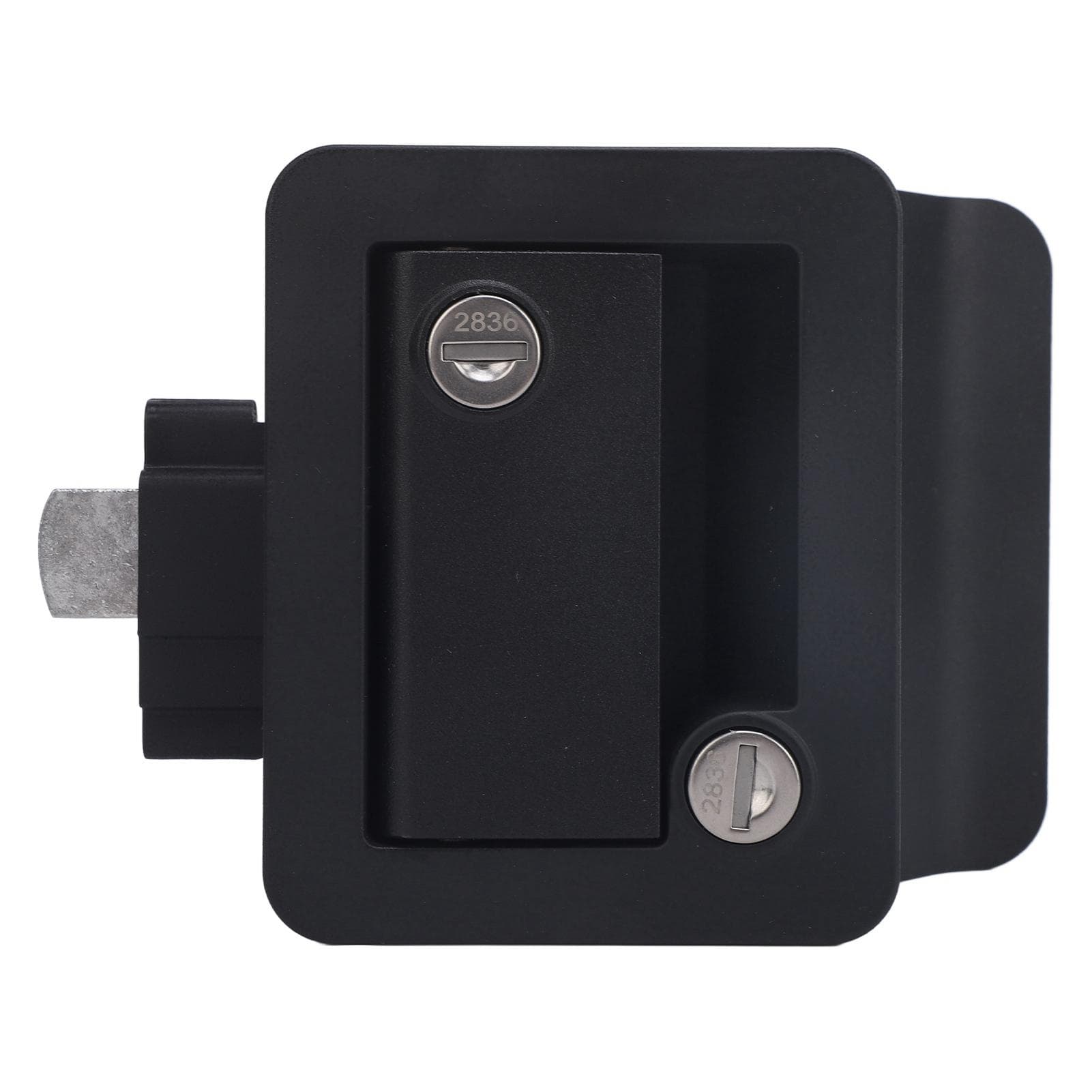 RV Door Lock with Paddle Deadbolt Door Handle Latch Enclosed Entry Door Lock Latch Black for Trailer