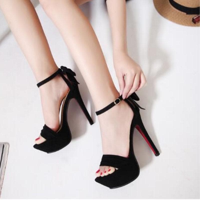 Summer 12cm Super High-heeled Sandals Women's Fashion All-match Nightclub Waterproof Platform Women's Shoes 39 black