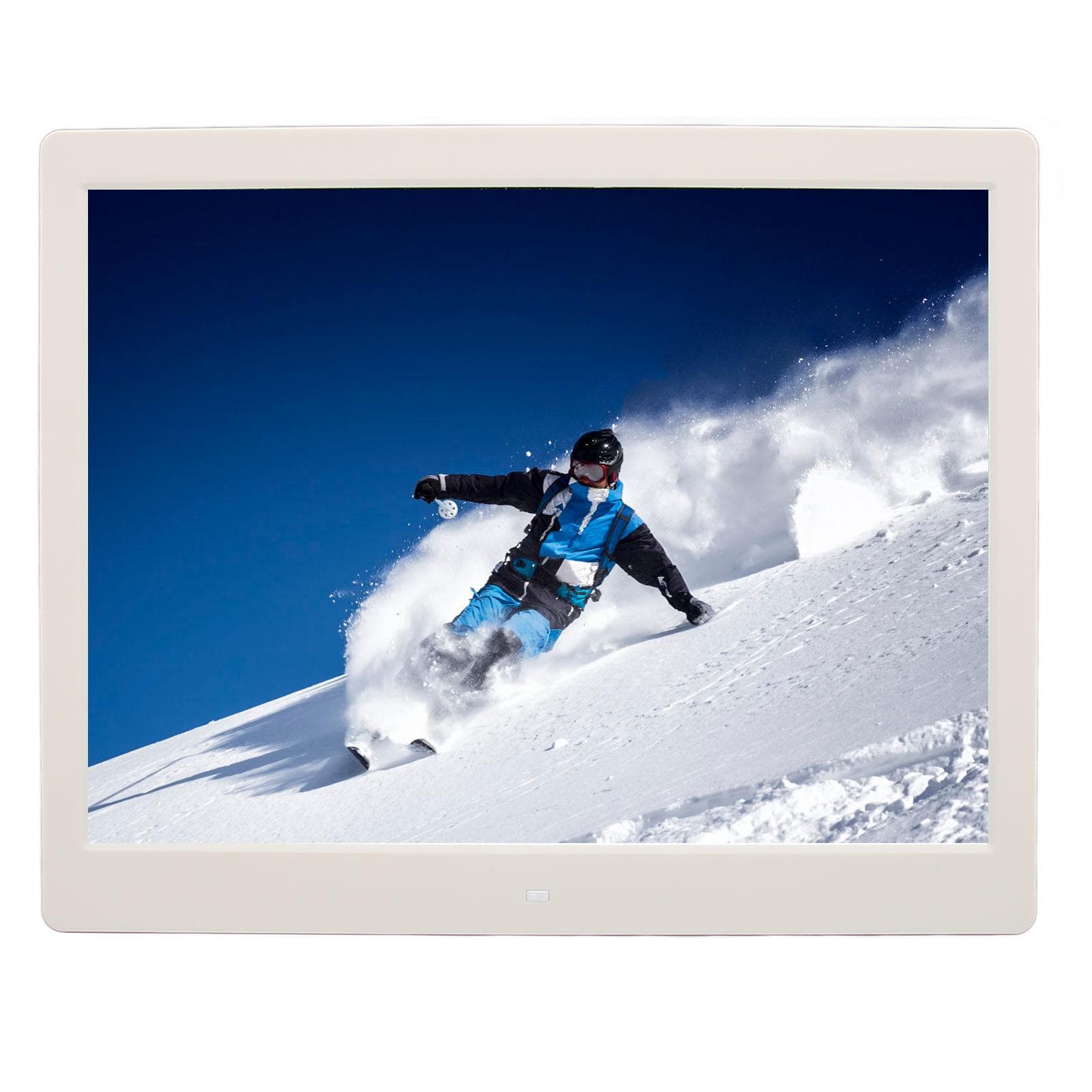 16 Inch Digital Frame 4:3 IPS Display 1600X1200 Resolution Electronic Photo Frame with Video Music EU Plug white