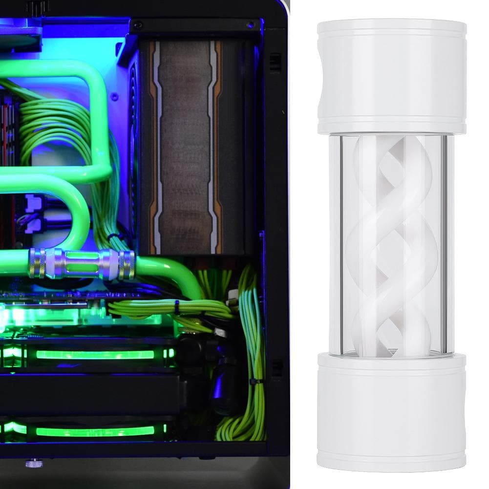 Water Cooling Tank 6 Hole White Aluminum Computer Accessories G14 Thread YSX TBDB170