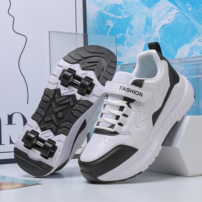 Children's Shape-shifting Shoes Four-wheel Runaway Shoes Boys and Girls Dual-purpose Roller Skates Double-row Roller Skates Adult 38