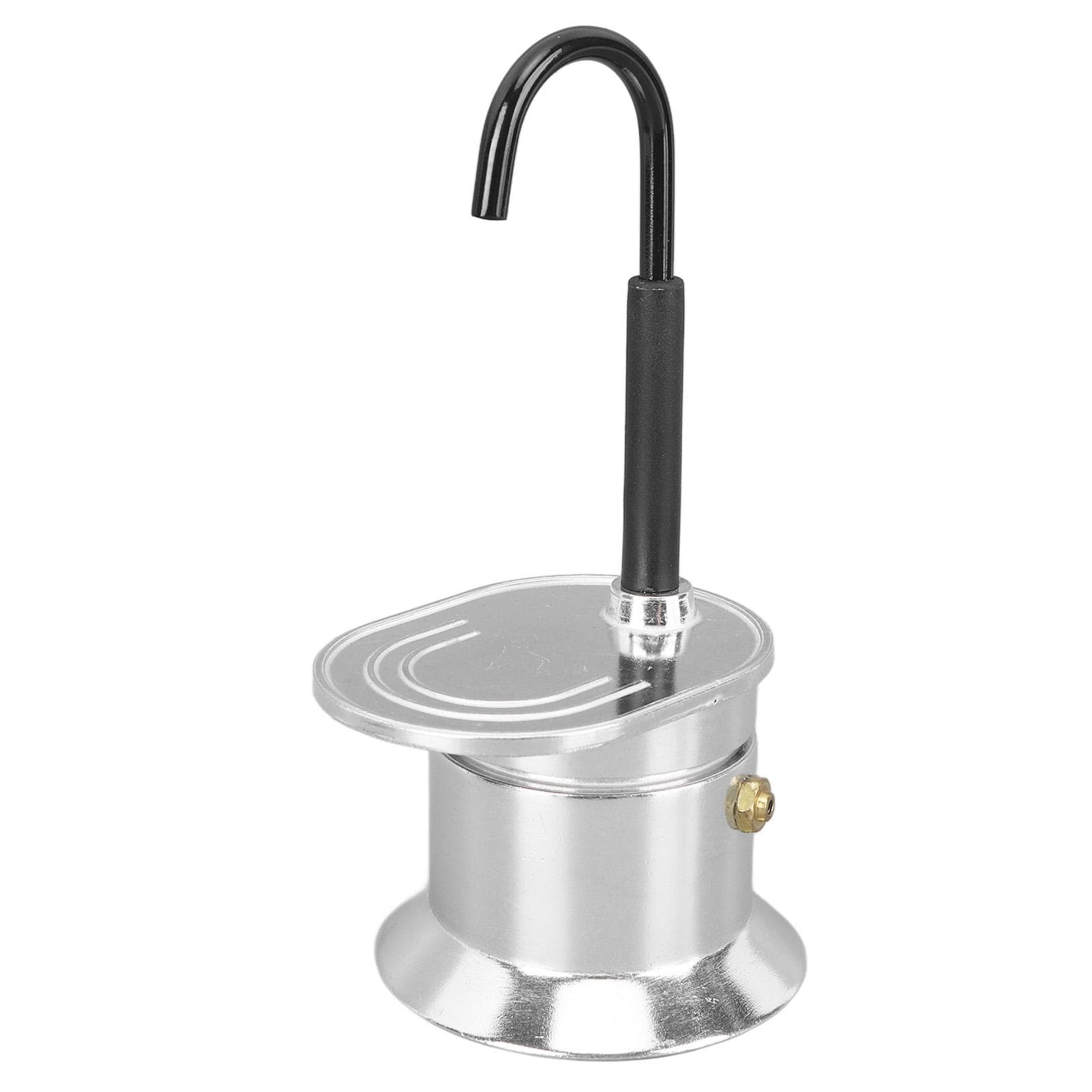 Single Tube Moka Pot 1 Cup 50ML Aluminum Alloy Spout Stovetop Italian Coffee Maker for Outdoor L