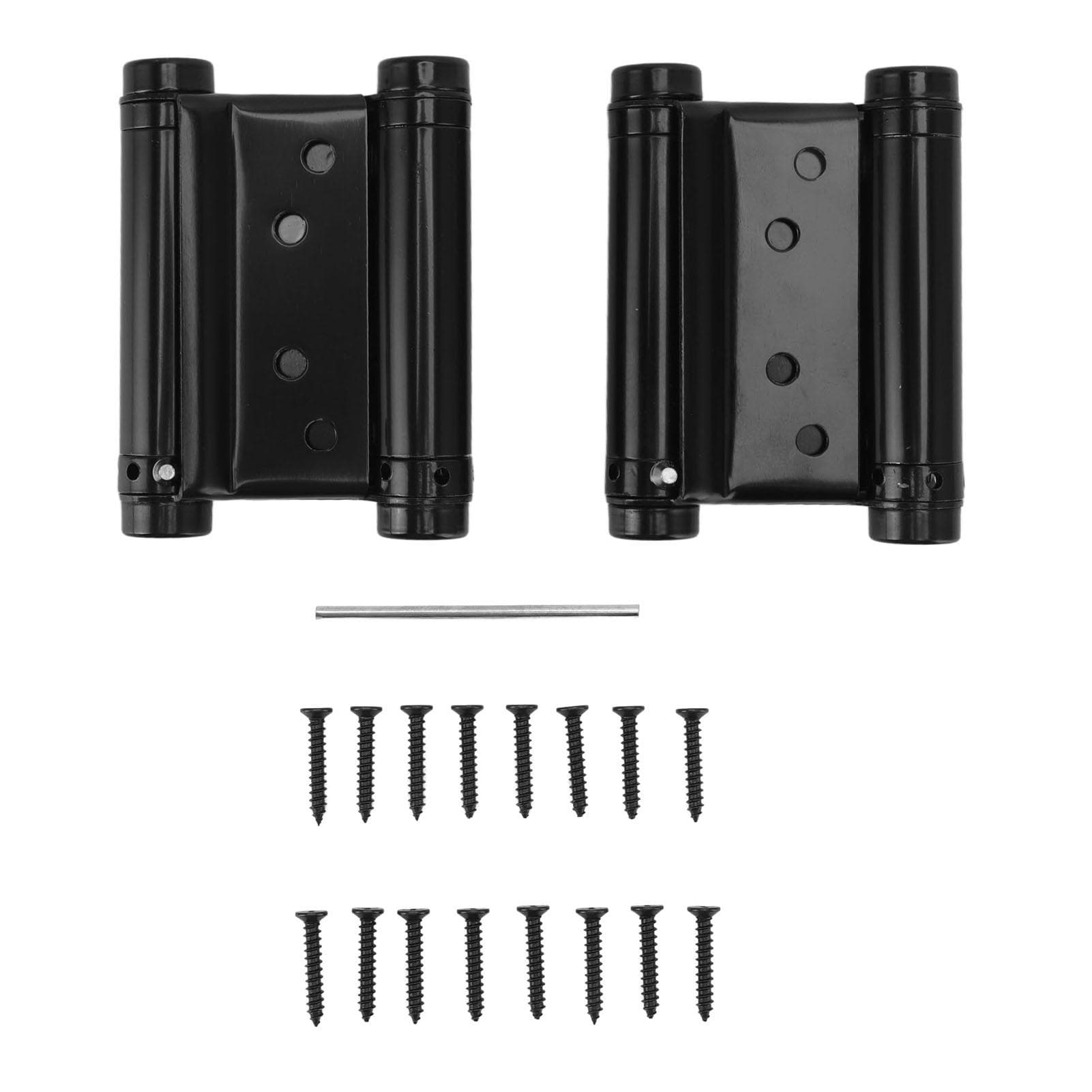 1 Pair Stainless Steel Double Action Spring Hinge Automatic Closing Fence Gate Spring Hinge Black