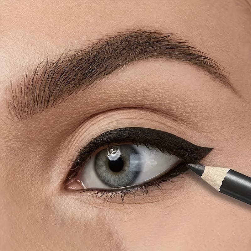Waterproof and Sweat-Resistant Long-Lasting Eyeliner Pencil with Hard Core - Black Color - Easy to Apply black