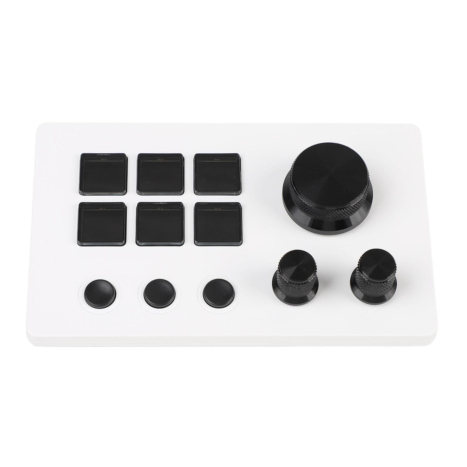 Visual Keyboard with Knobs 6 Keys LCD Custom Button Visual Keyboard for OBS for Twitch for OS X PC white