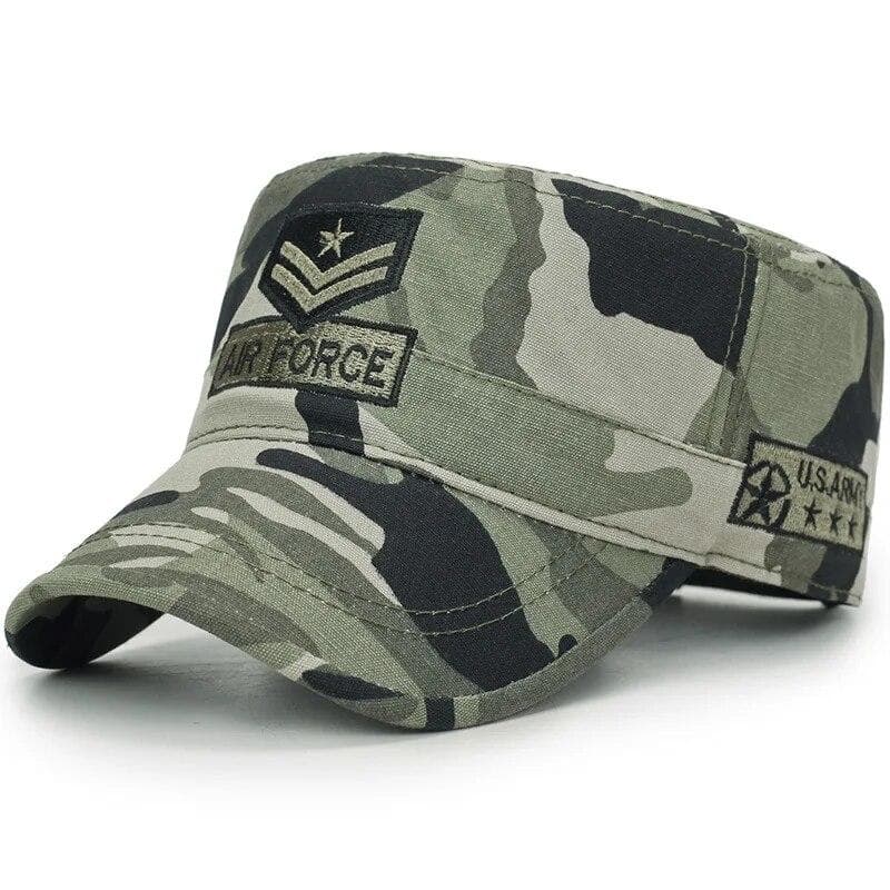 Four Seasons Hat Men's Korean Spring And Autumn Baseball Cap Cotton Outdoor Flat Military Cap Camouflage Embroidery Cap camouflage