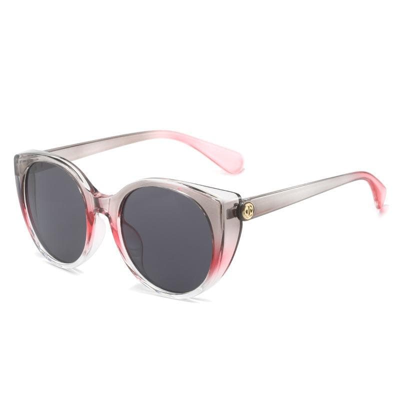 Stylish Personalized Colorful Contrasting Square Circular Framed Sunglasses Large Frame Street Fashion