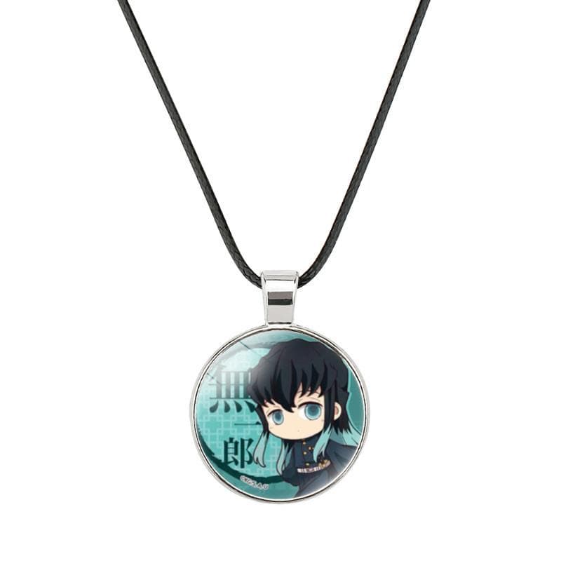 Charming Demon Slayer Time Gem Pendant Necklace With Durable Alloy And Soft Rope 16