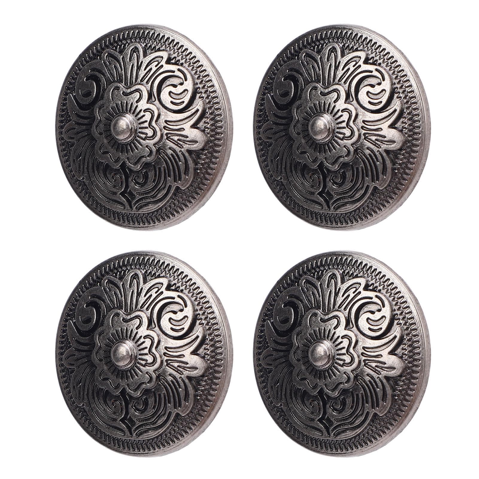 10 Sets Rivet and Screw 32mm Flower Texture Rivets 7mm Crossed Screws for Leather Collar Belt