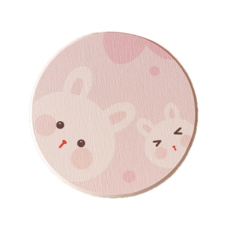 Diatomite Cup Pad 10x10cm Tea Cup Coasters Water Absorbent Pad Diatom Earth Mat for Dining Table Pink Cat