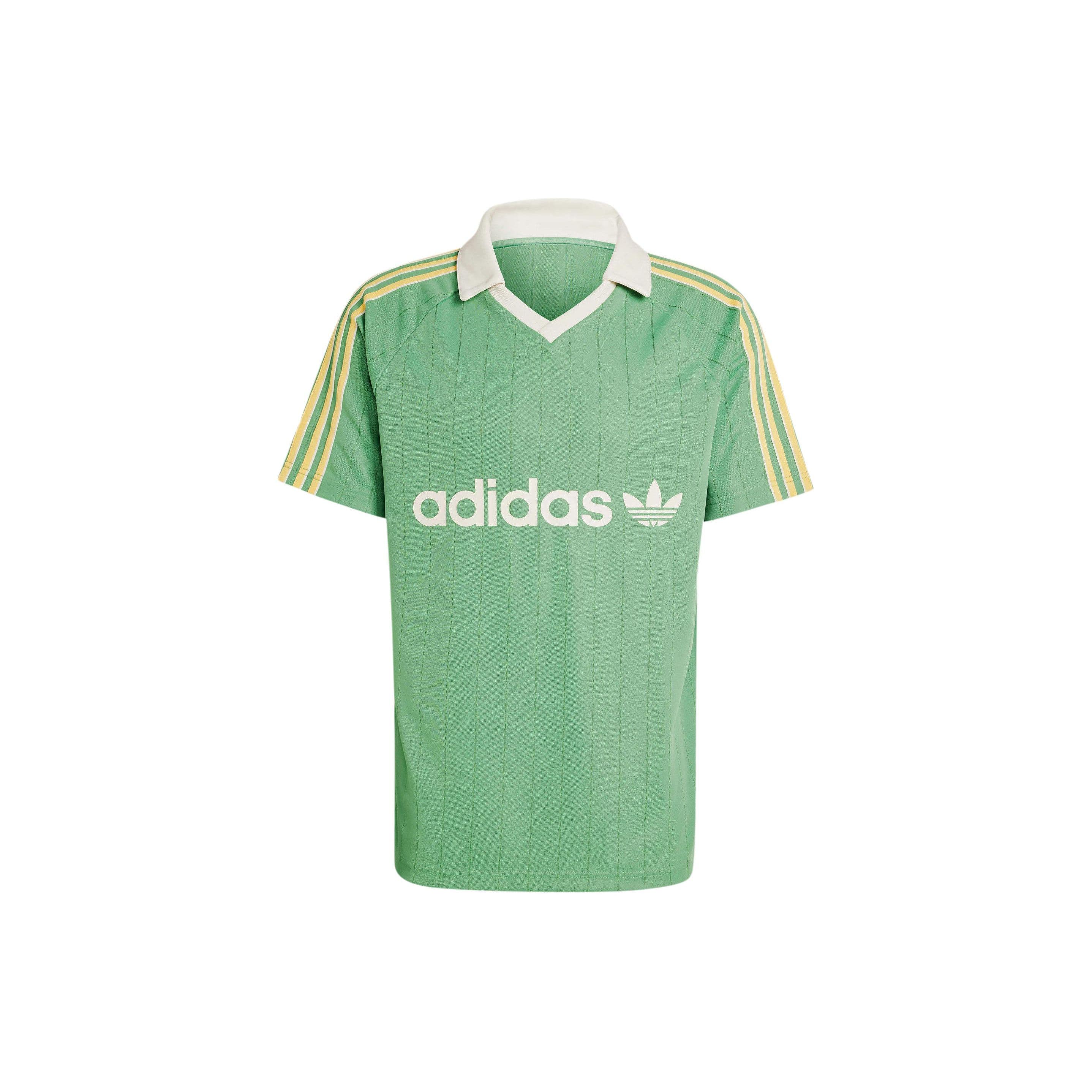Adidas Logo Stripe Polo Loose Short Sleeve T-Shirt Men Tops Green IR9381 L