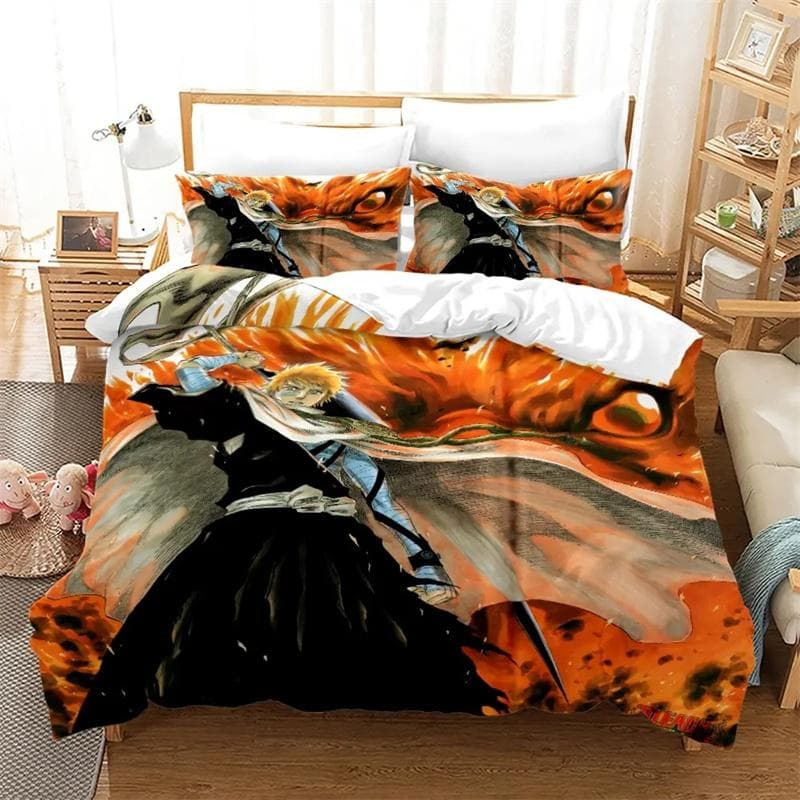 Anime Bleach Kurosaki Ichigo Bedding Set Boys Girls Twin Queen Size Duvet Cover Pillowcase Bed Kids Adult Home Textileextile 135x200cm 2pcs