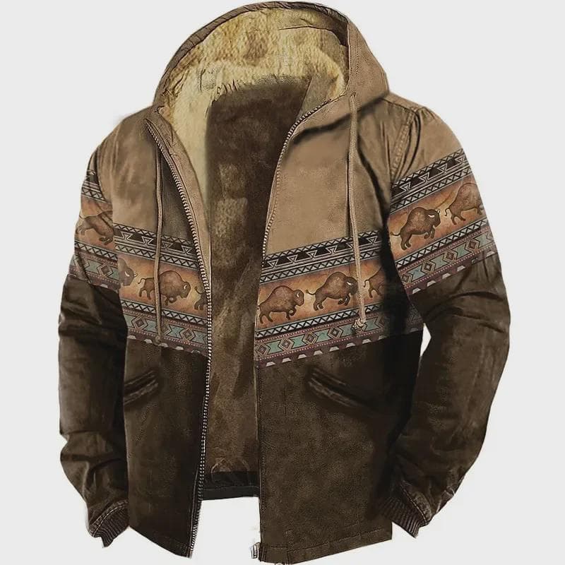 2023 Autumn/Winter Retro Arctic Velvet Hooded Men's Sweatshirt XXL
