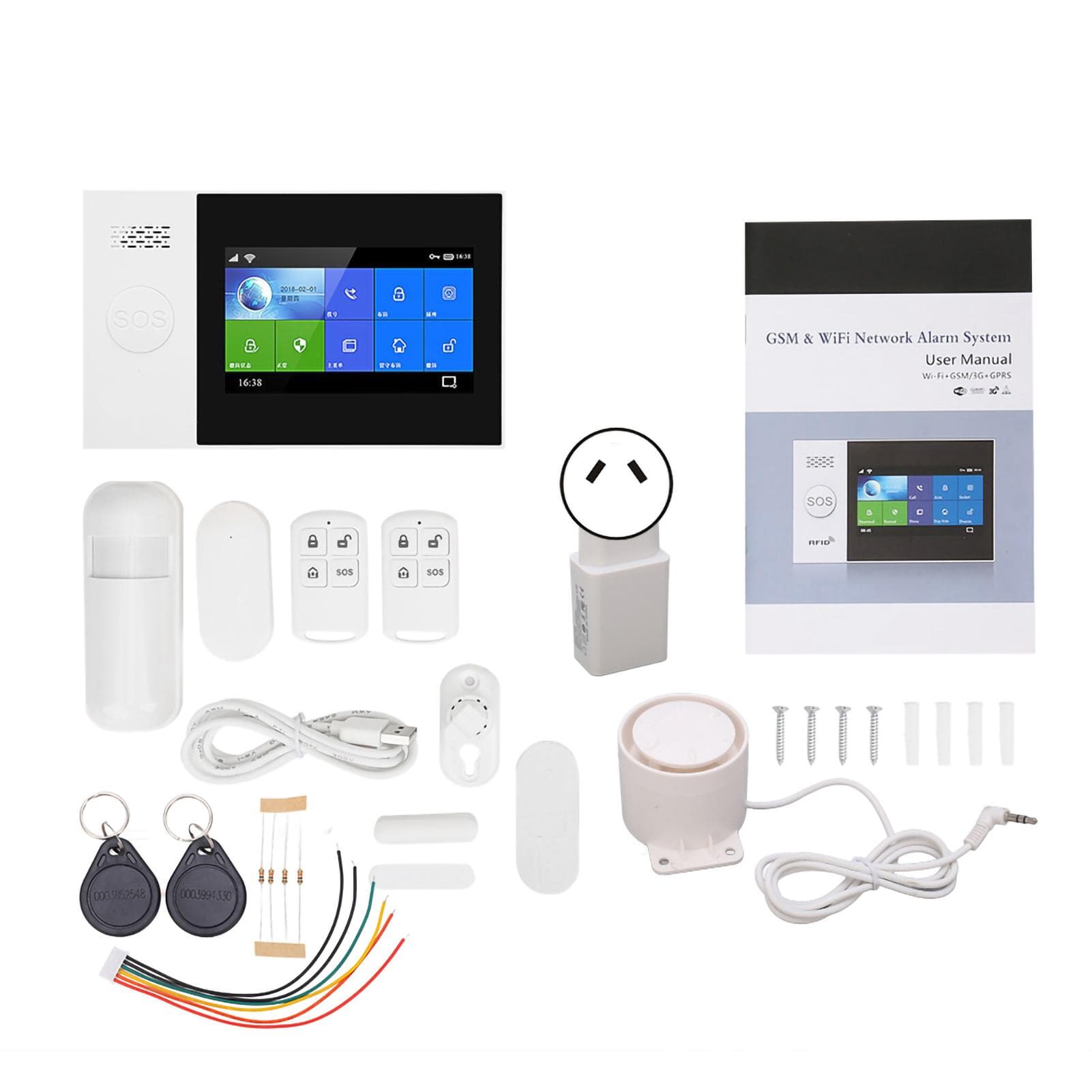 4.3in Full Touch Color Screen WiFi GSM GPRS Wireless Anti Theft Alarm APP Remote Control Smart