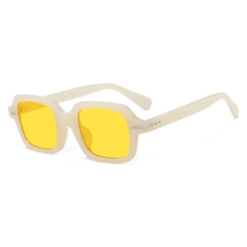 Vintage Punk Square Sunglasses Women Oversized Retro Black Sun Glasses Rivets Designer Shades Men Goggle only 1pcs sunglasses