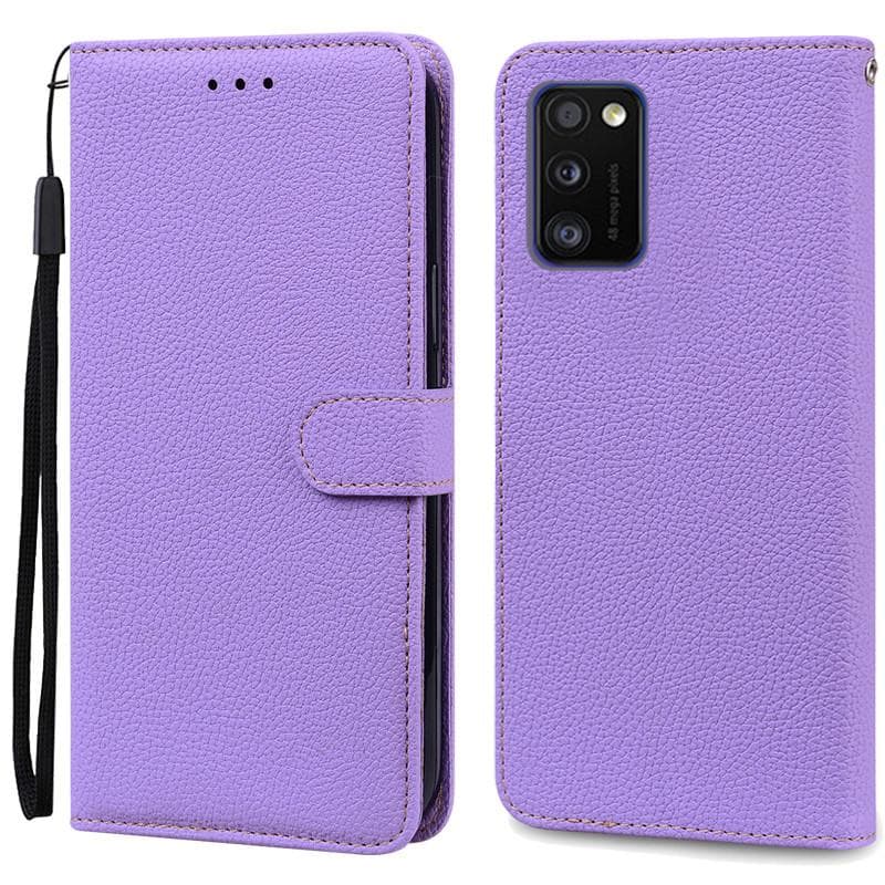 A41 Case For Samsung Galaxy A41 Case Wallet Leather Filp Case For Samsung A41 A 41 Case A415F Soft Silicone Cover Coque Fundas For Samsung A41 light purple
