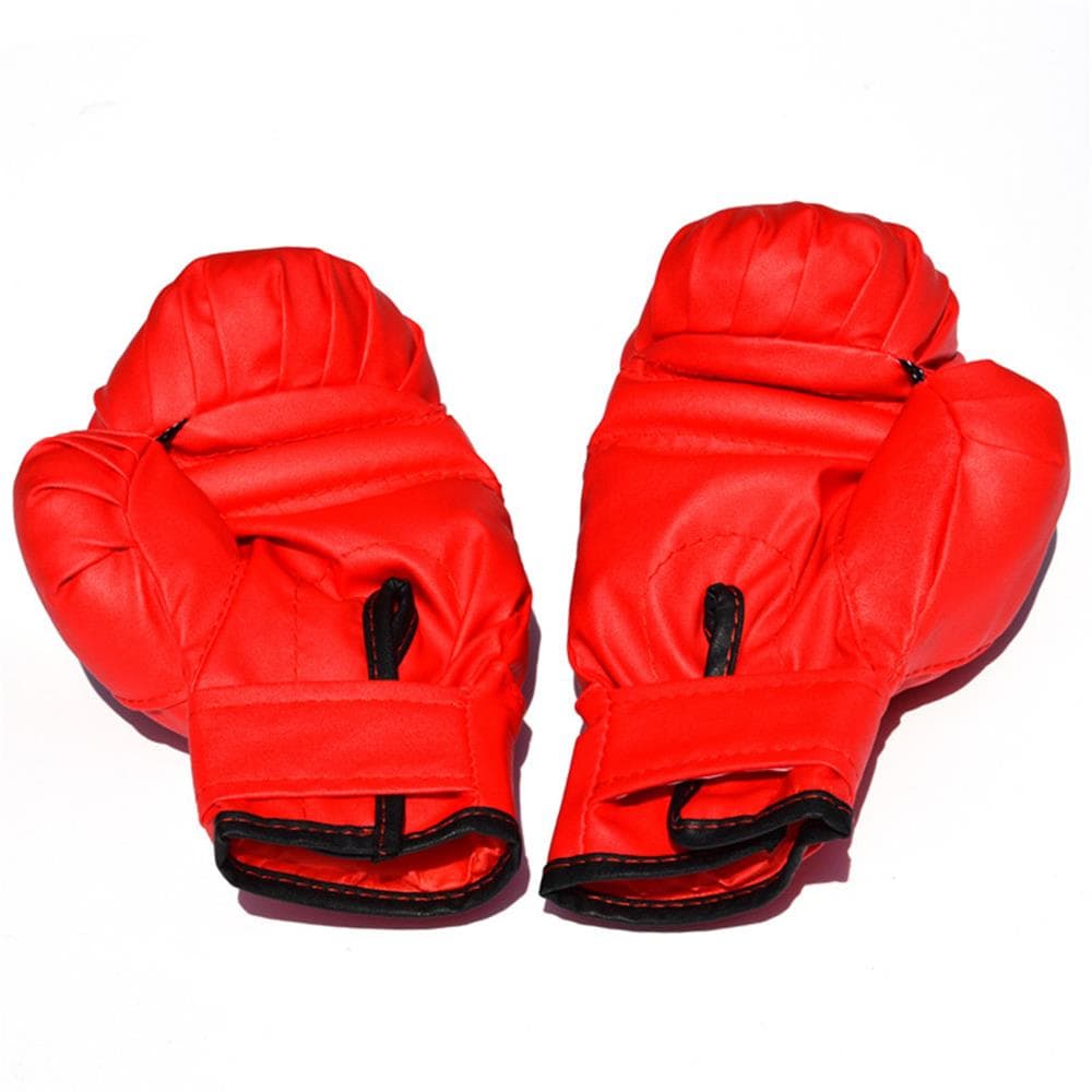 Kids Boxing Glove Junior Training Mitts PU Leather Sparring Gloves for Punching Bag Kickboxing red