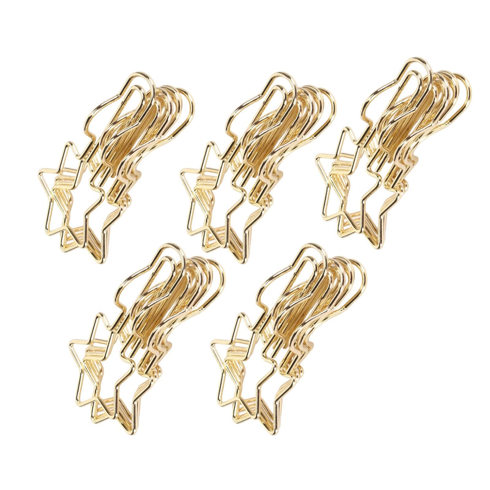 50pcs Pen Holders for Notebook Journals Calendars School Metal Star Shape Pen Clips