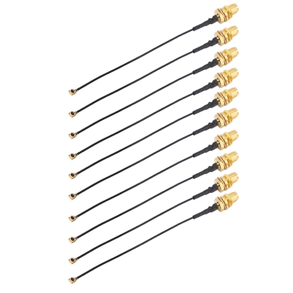 10Pcs SMA to IPX (U.FL) Extension Cable Antenna Feeder Sensor Face Recognition 10cm