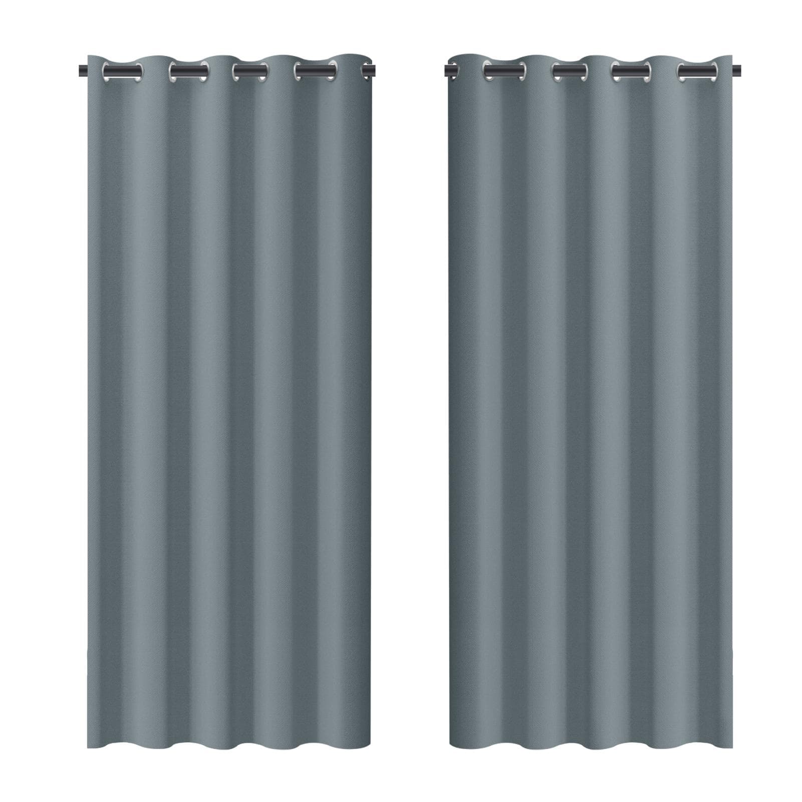 Blackout Curtains 2 Panels Thermal Insulated Grommet Darkening Drapes Solid Black Long Curtain for Bedroom Window Living Room 117x137cm 2PCS gray