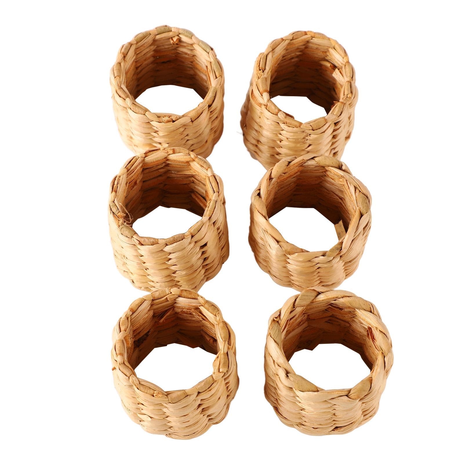 6Pcs Woven Napkin Ring Retro Rustic Style Strong Durable Light Small Napkin Holders for Party