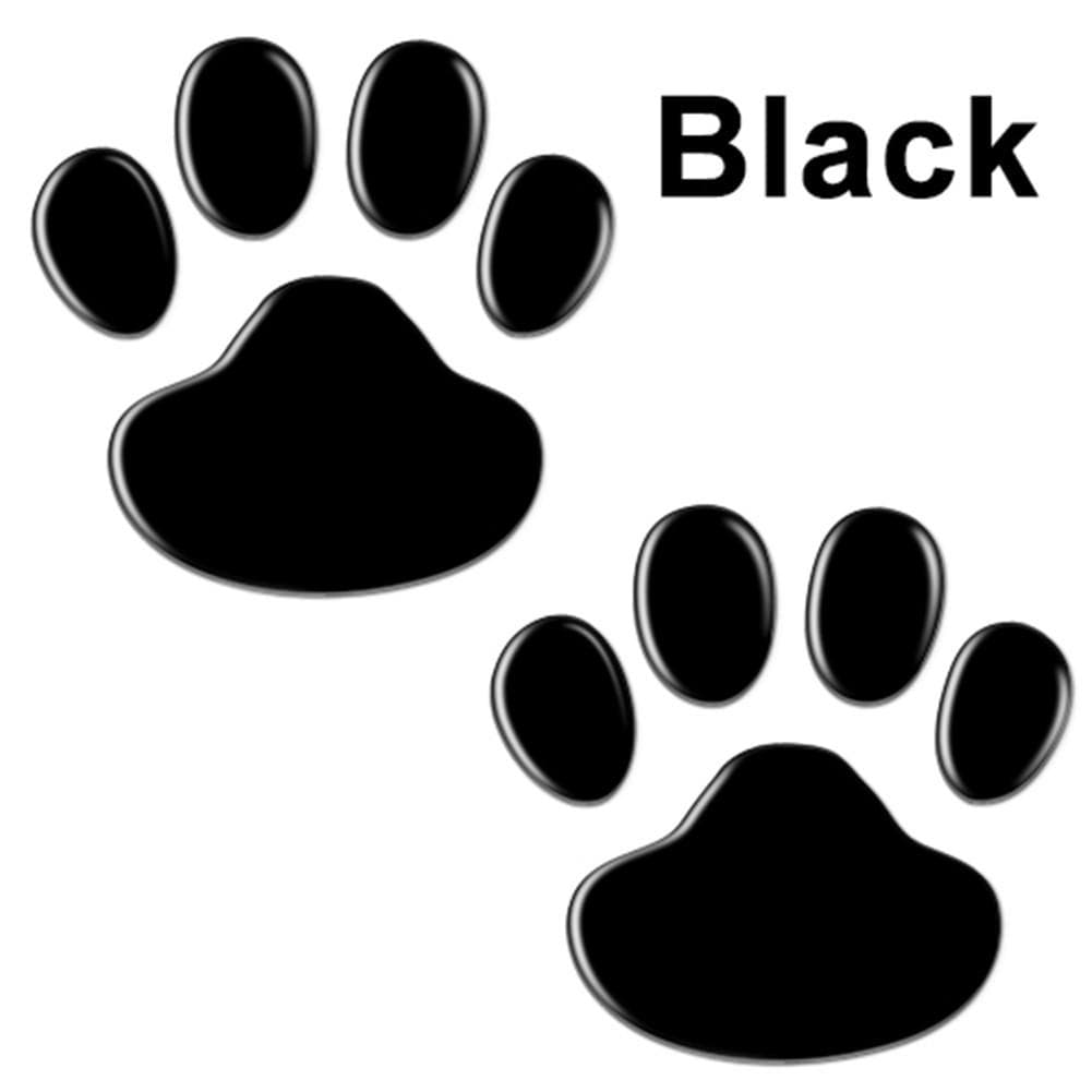 Car Sticker Design Paw 3D Animal Dog Cat Bear Foot Print Auto Accessories black