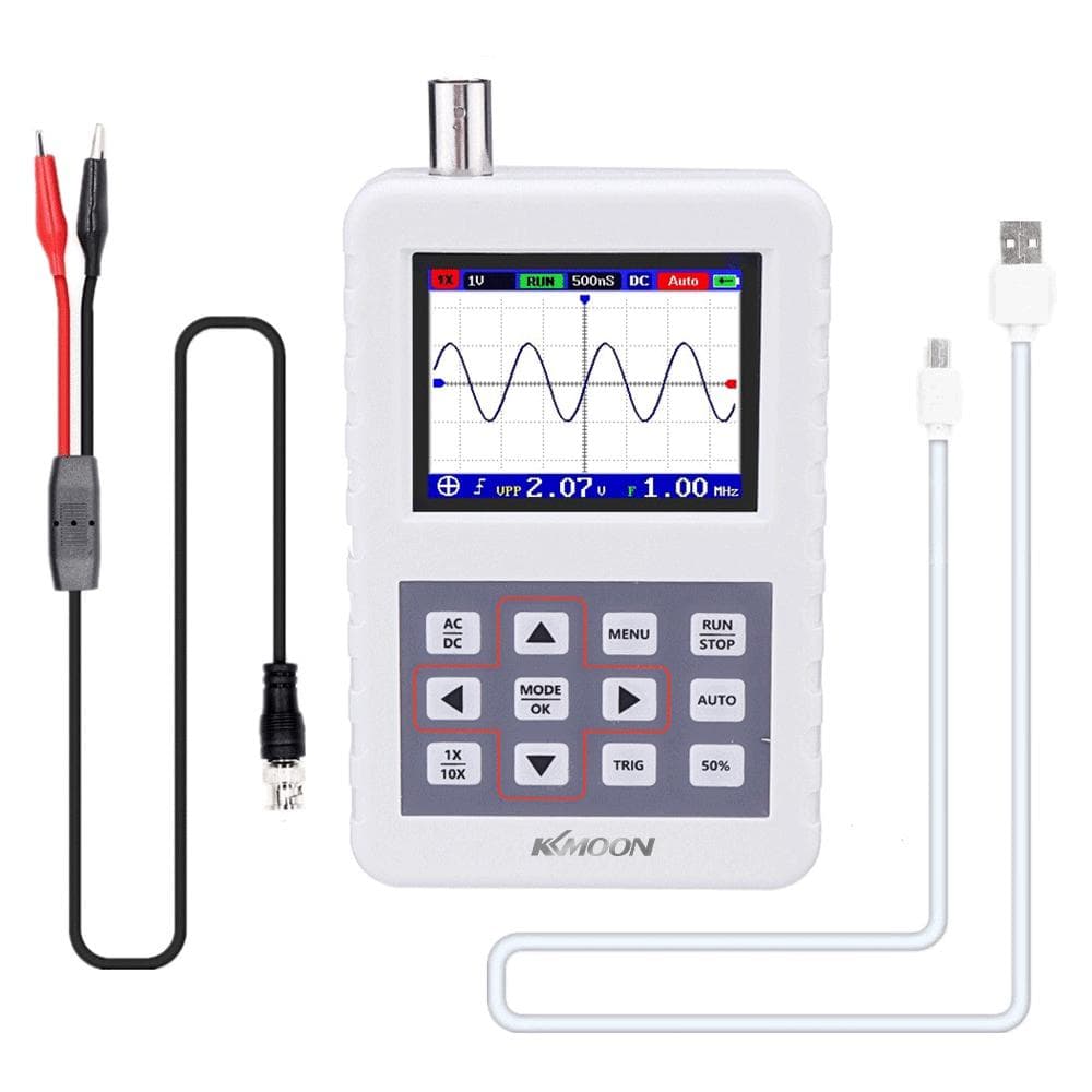 KKmoon DSO PRO Digital Oscilloscope Handheld Oscilloscope Mini Palm Size Oscilloscope with 5M Without P6100 white