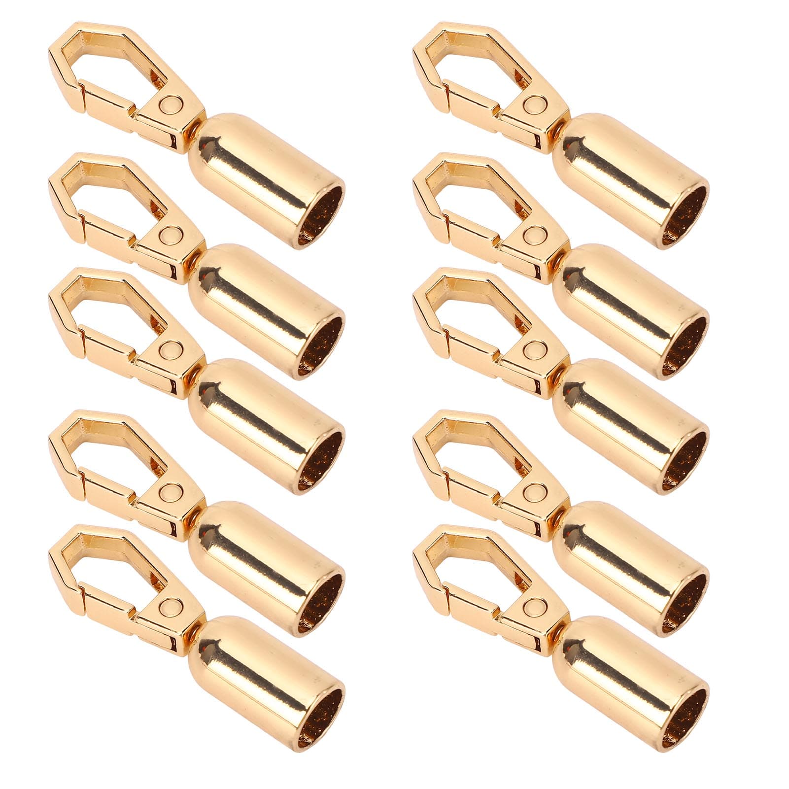 10 Sets Rope End Snap Hook Zinc Alloy 8mm Hole Hanging Bell Snap Fittings and 10mm Screws for gold