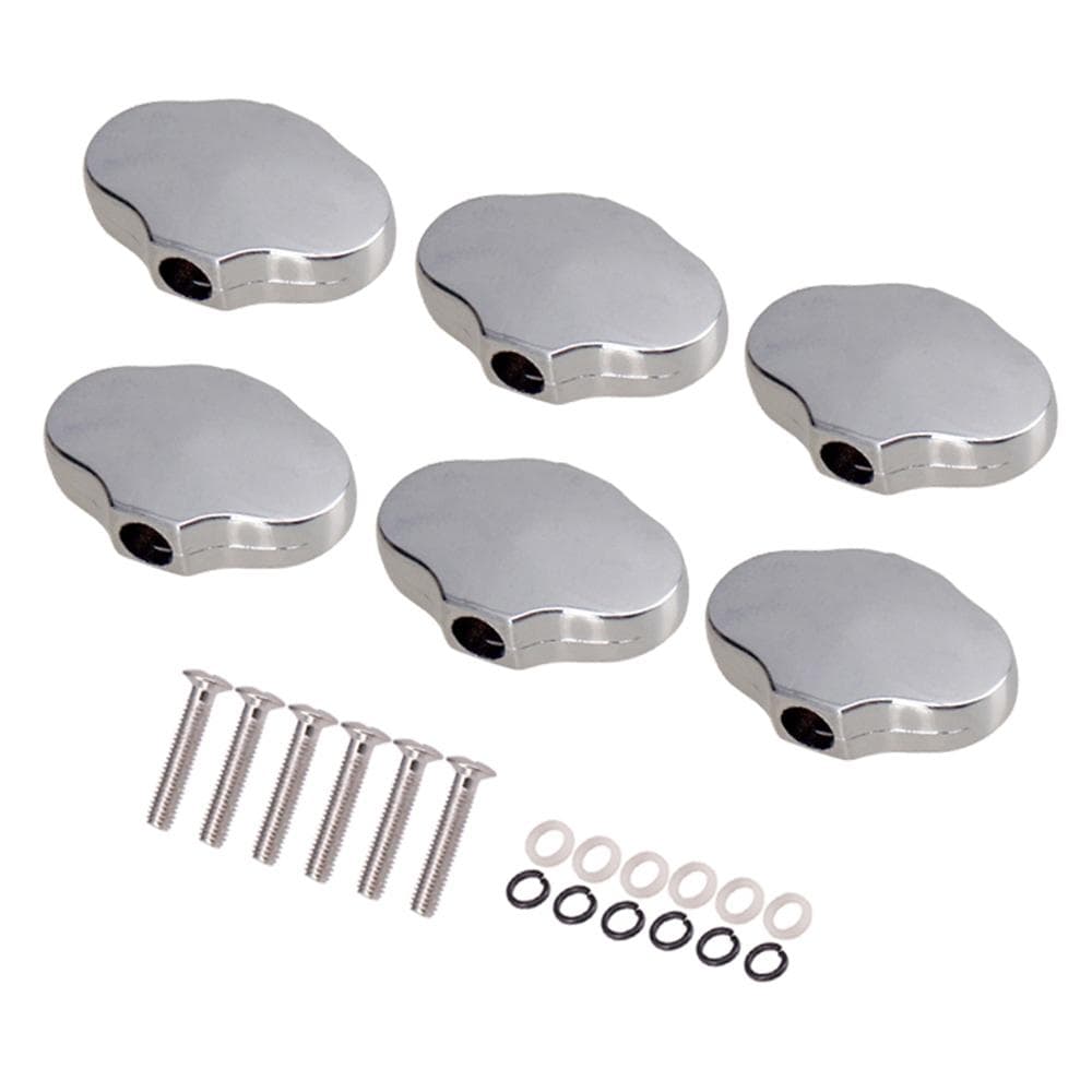 6pcs Zinc Alloy Guitar Tuning Peg Knobs Keys Tuners Machine Heads Knobs with Screw Kit for Acoustic Electric Folk Guitars silver