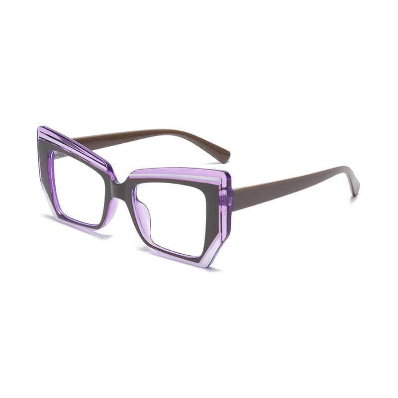 Fashion Women Glasses Retro Cat Eye Contrasting Colors Anti Blue Light High Definition HD Eyewear Stylish