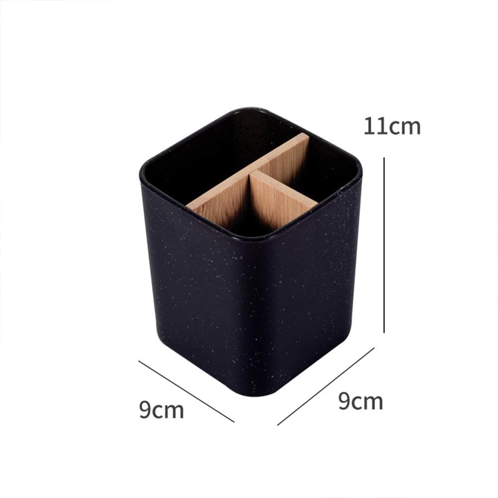 Bamboo Electric toothbrush Holder Razor Makeup Brush Storage Box Toothpaste Toothbrush Stand Bathroom accessories black
