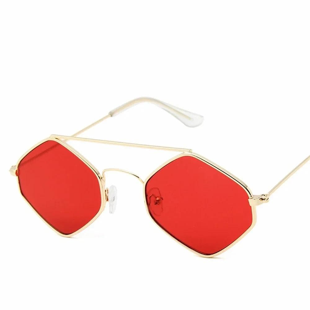 XaYbZc Polygonal Sunglasses UV400 Protection Clear Color Summer Accessories for Women Men Driving Sun Glasses As Picture