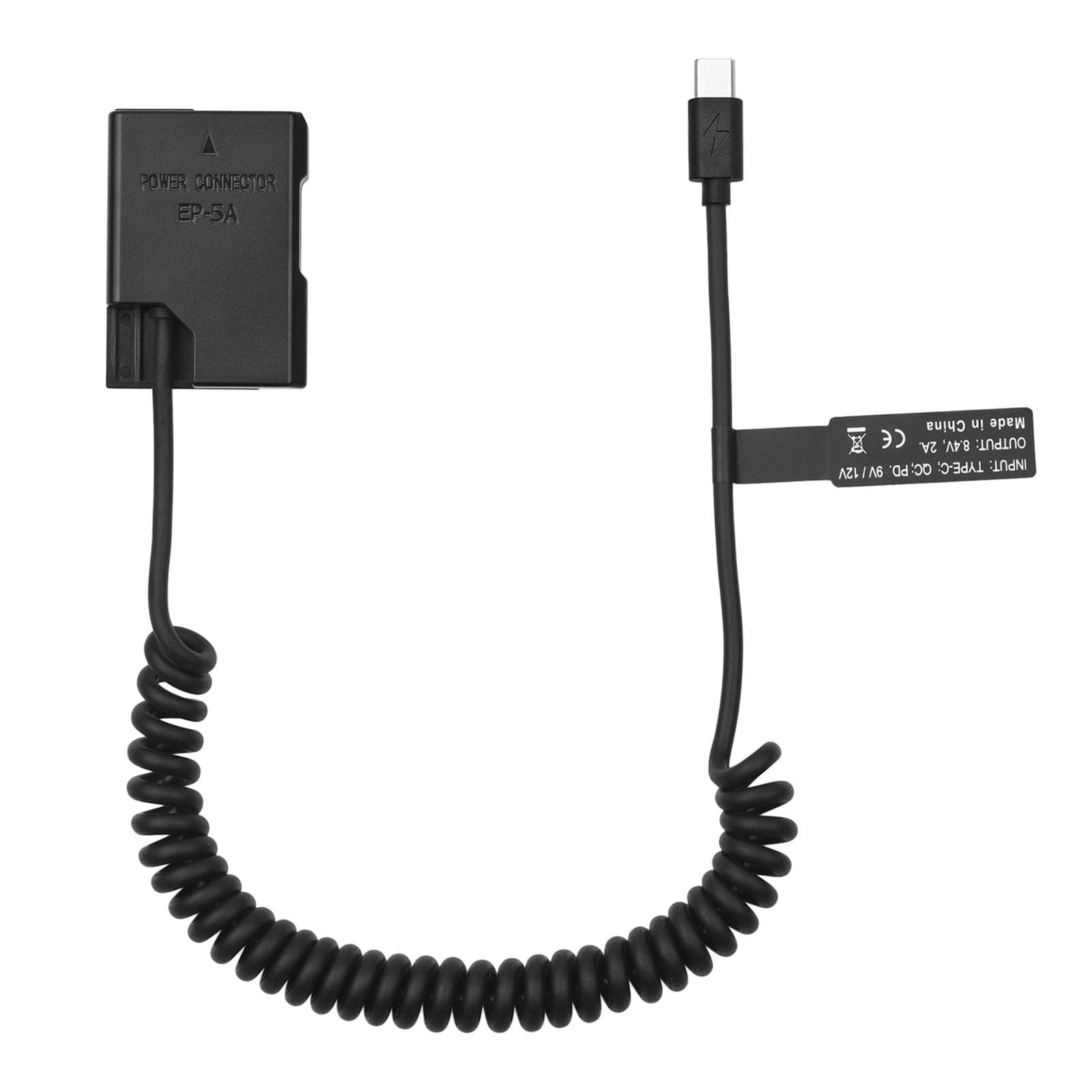 Andoer EN-EL14 Dummy Battery USB-C Coupler Adapter Dummy Battery Coupler with USB Type-C Spring black