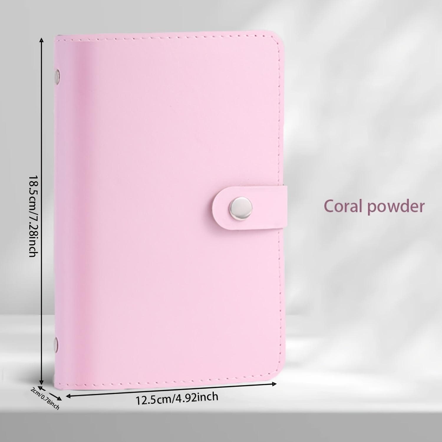 1 note storage book made of PU material, holds 100 bills with note photos, stamps, bank card storage book 1A6 extra large capacity cash storage pink