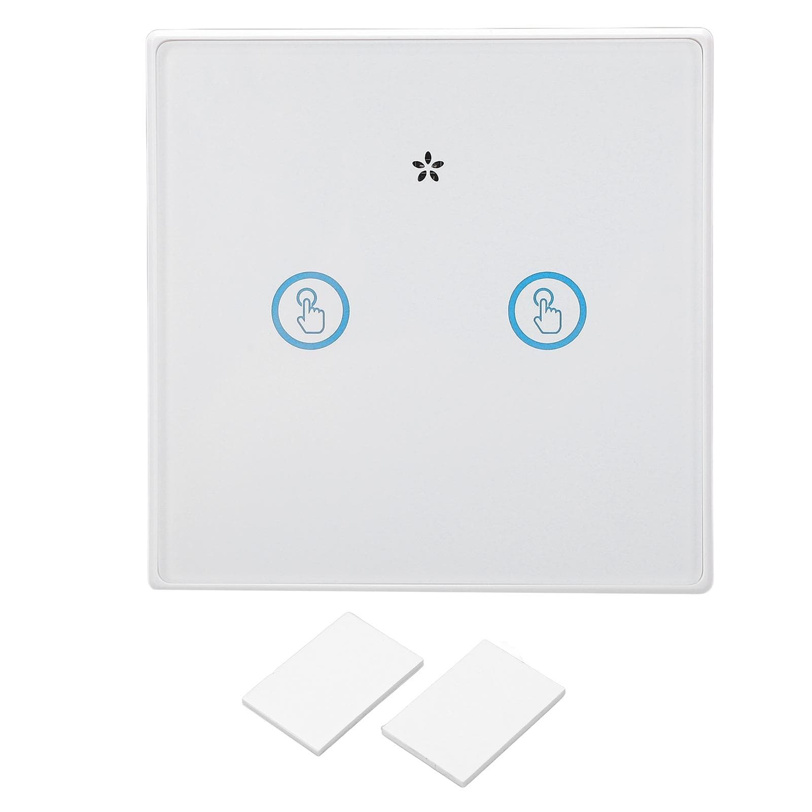 Smart Wireless Touch Panel Switch 433MHz Wiring Free Remote Control Waterproof for Home 2 Gang