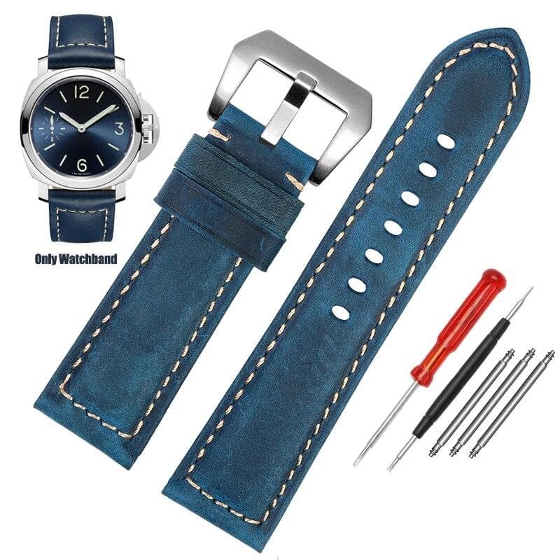 High quality Waterproof Watch band For Panerai PAM688 441/1313 Cowhide Leather Men's blue Watch Strap accessories 22MM 24mm 26mm 20mm