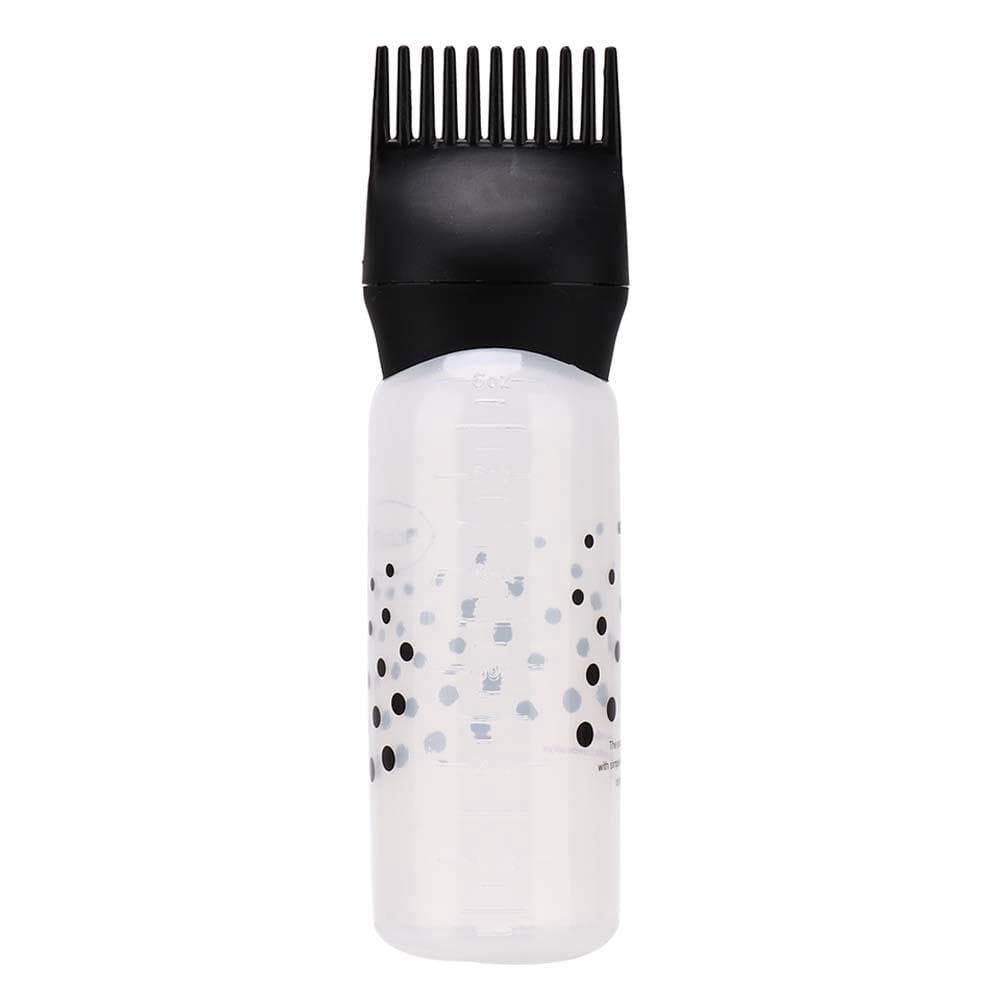Hair Dye Bottle Shampoo Hair Coloring Dyestuff Applicator Bottle with Comb 170ml (Black)