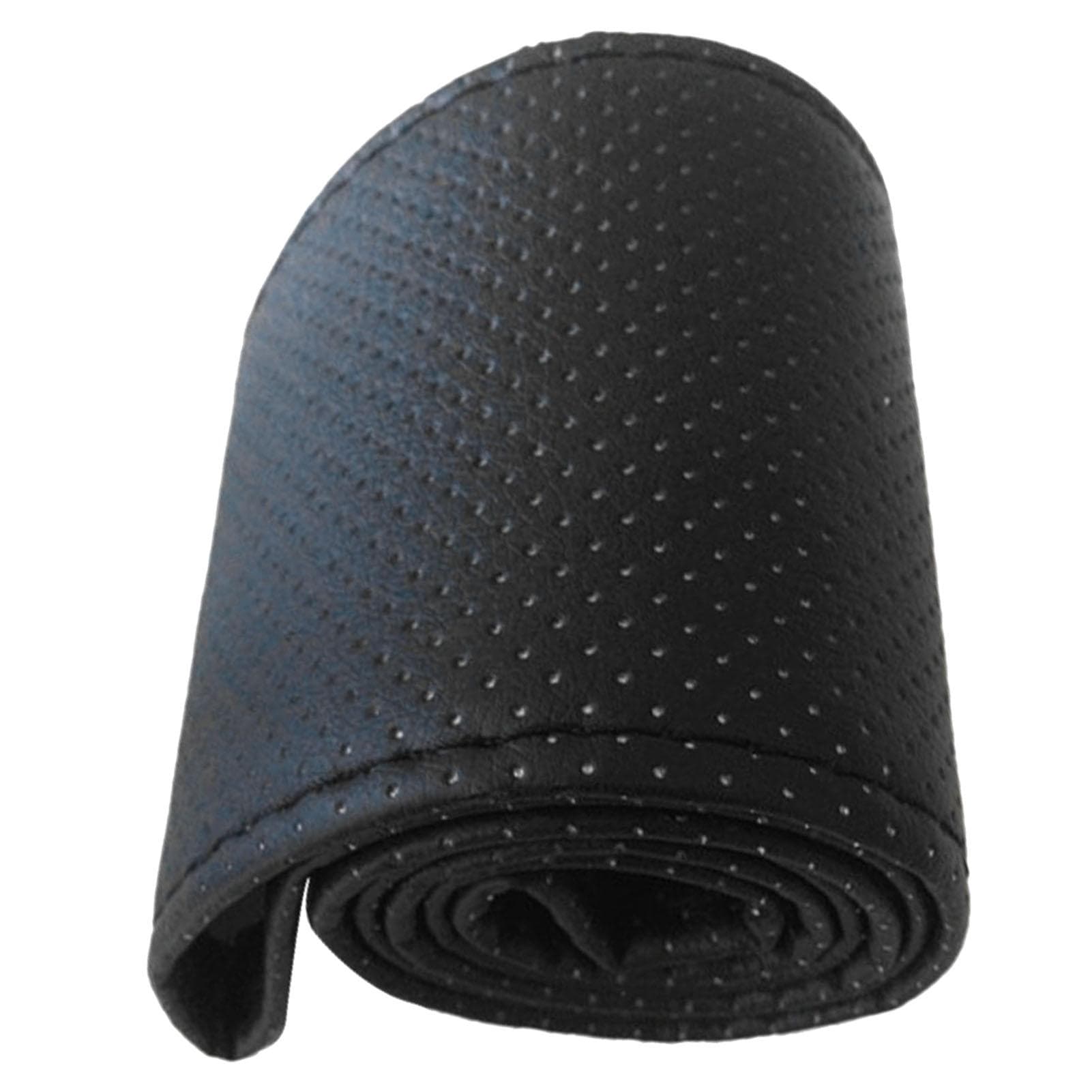 Universal Car Steering Wheel Cover Hand Sewing Perforated Microfiber Leather Steering Wheel Cover black