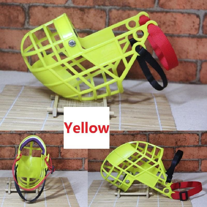 Adjustable Dog Muzzle Plastic Mask Anti-Barking Bite Mouth Cover for Small/Medium/Large Greyhound Gree Whippet L yellow