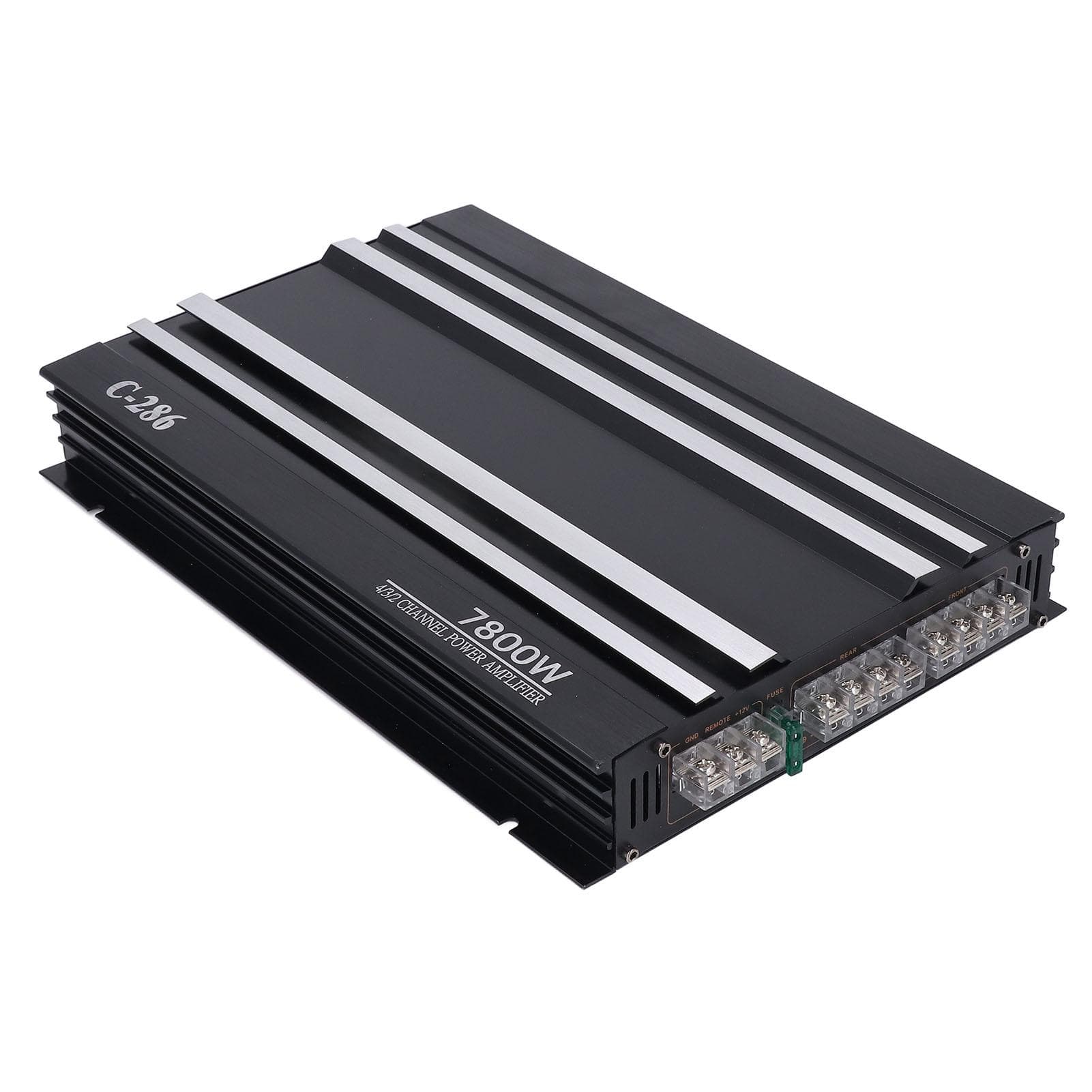 Car Amplifier 7800W 4 Channels Class AB Aluminum Alloy Pure Bass Power Amp for DC 12V Truck Boat
