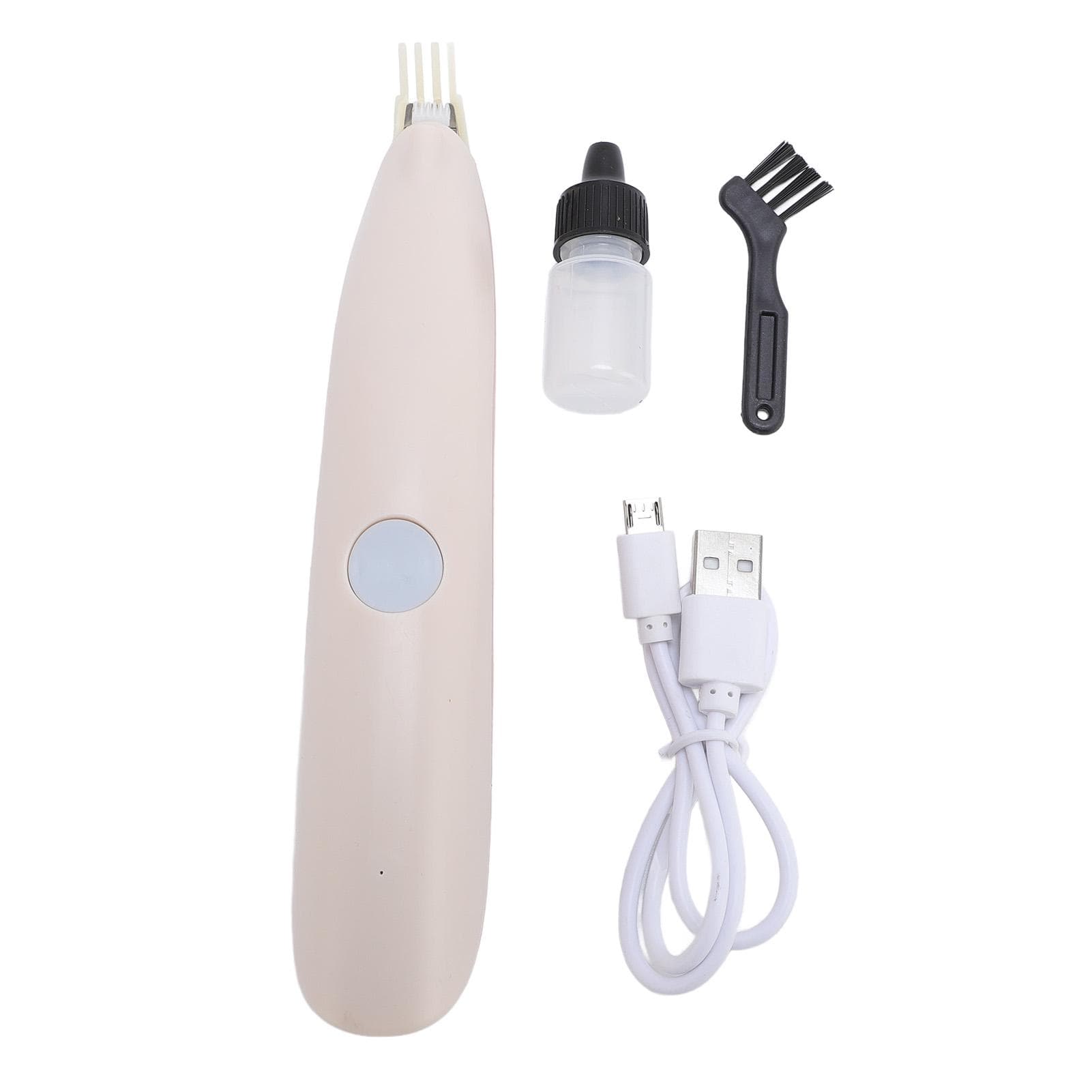 Dog Clipper Rechargeable Low Noise 2 Gears Adjustable Built in Light Cordless Pet Hair Grooming pink