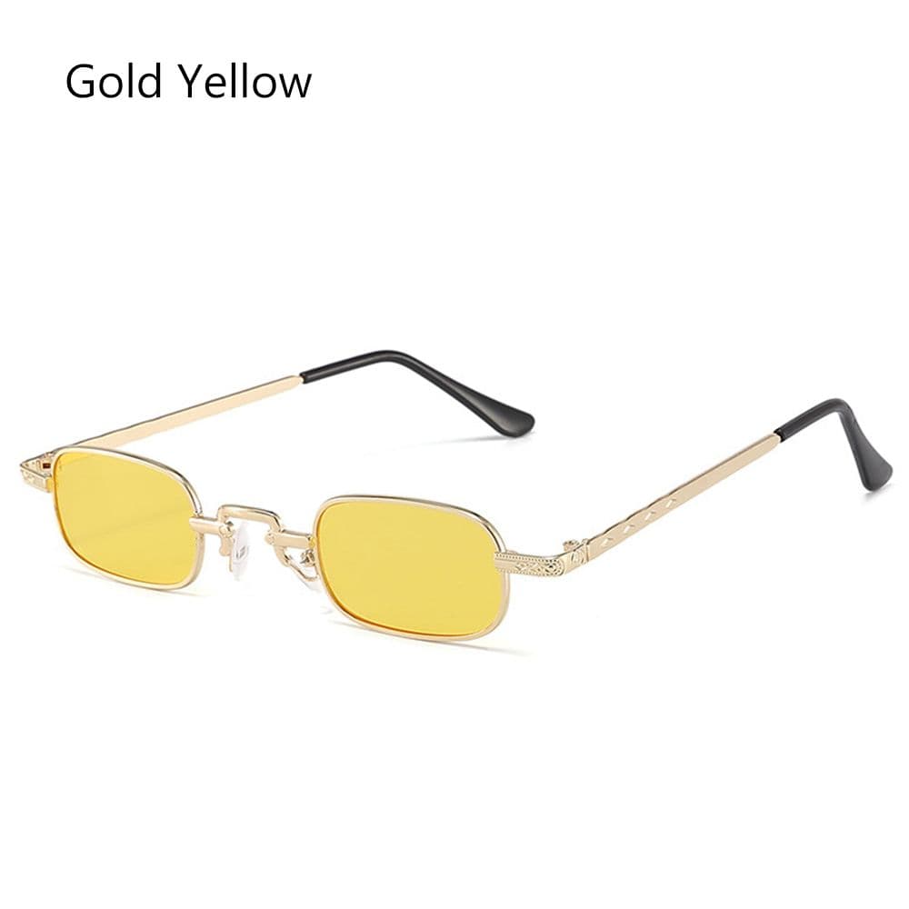 Small Rectangle Sunglasses for Women , Retro Metal Frame Punk Sun Glasses Vintage Travel Shades UV4 Protection