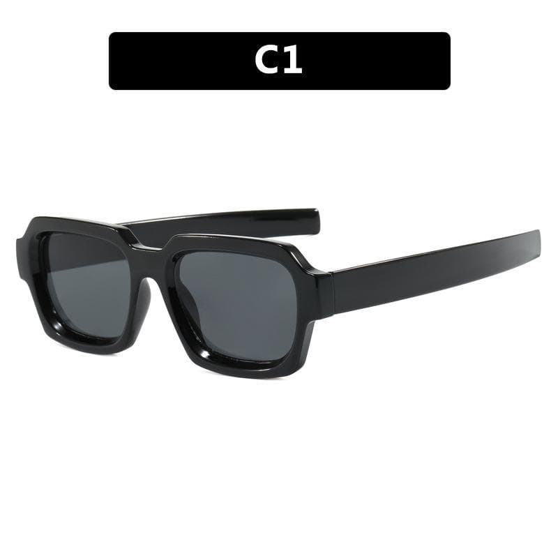 Ins Popular Fashion Square Double Color Punk Sunglasses Vintage Designer Blue Orange Eyewear UV400 Shades for Men Women