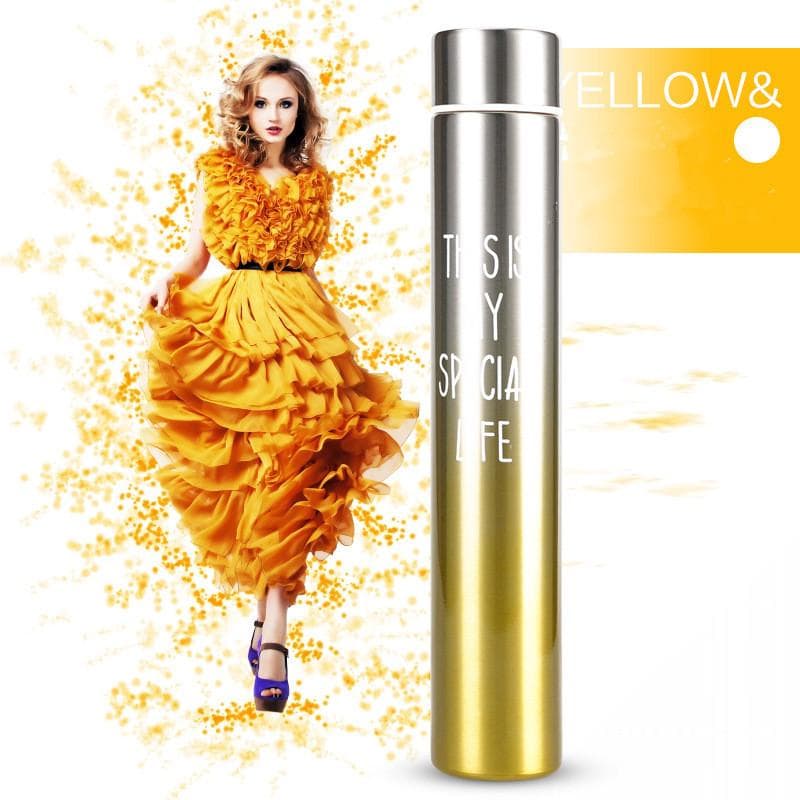 Bpa-free Insulated 260ML Slim Vacuum Flasks Thermos Cup 304Stainless Steel Coffee Water Bottle 260ml yellow